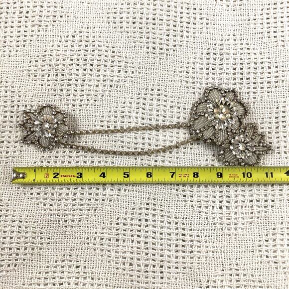 Bridal Hair Clip M Couture Rhinestone Floral Custom Designed Bespoke Creations main image 6